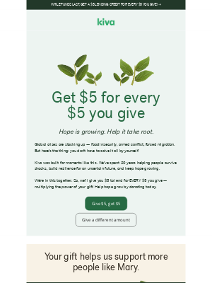 Kiva - 💌 Special offer: Get what you give today!