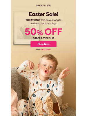 Mixtiles - Huge Easter Flash Sale—50% Off Starts Now!