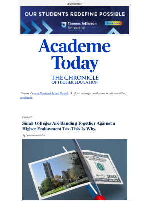 The Chronicle of Higher Education - Academe Today: Small colleges are banding together against a higher endowment tax