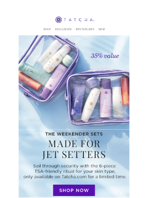 Tatcha - Impress your TSA agent with this set