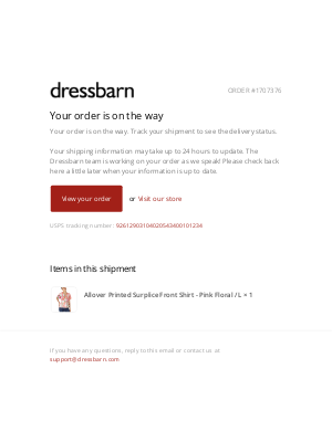 dressbarn - A shipment from order #1707376 is on the way