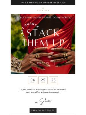 Sahira Jewelry Design - Last call for double points!