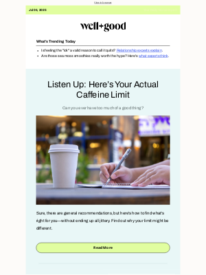 Well+Good - Here's your actual caffeine limit