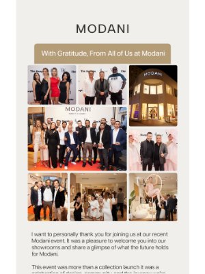 Modani Furniture - Your Presence Made All the Difference