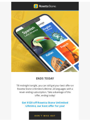 Rosetta Stone - Ends Today: Save $120 on Lifetime