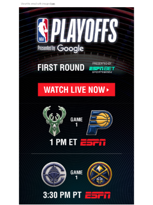 ESPN - NBA Playoffs Officially Tip-Off Today!