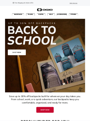 Ogio - Back to School Sale Continues | Up to 30% Off Backpacks