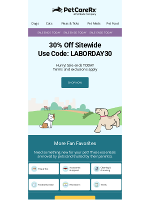 PetCareRx - Ends Tonight: Take 30% Off Sitewide!