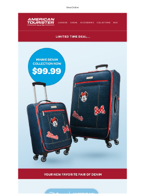 American Tourister - Bring Minnie away with you on your next adventure!