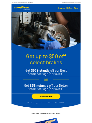 Goodyear Auto Service - Valued Customer, get special financing for the miles ahead