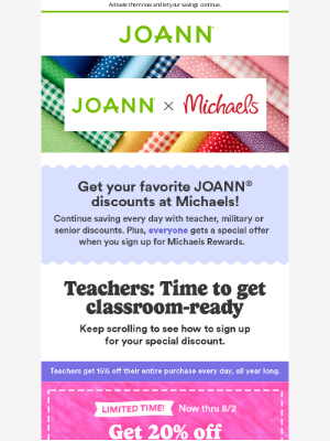 Joann Stores - The special offers you love? Now you can get them at Michaels.