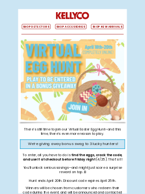 Kellyco Metal Detectors - 🐣 Don’t Miss the Hunt – Surprise Prizes Await!🌼
