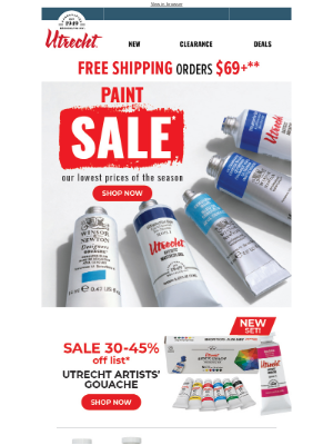 Utrecht Art Supplies - Still Going Strong: Our Lowest Paint Prices of the Season