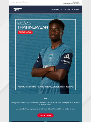 Arsenal - Just landed | New Trainingwear