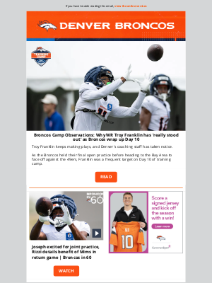 Denver Broncos - OJ: Why WR Troy Franklin has 'really stood out' as Broncos wrap up Day 10