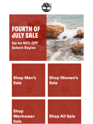 Timberland - Up to 40% Off: Fourth of July Sale Starts NOW!
