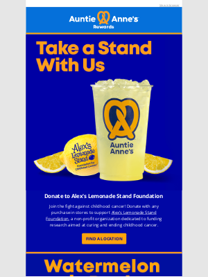 Auntie Anne's - Join the Fight Against Childhood Cancer! 🥨🍋