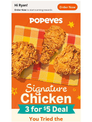 Popeyes Louisiana Kitchen - 🐔3 for $5 for Hump Day