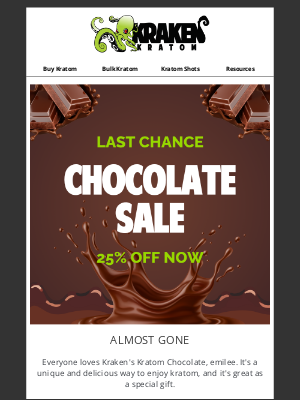 Kraken Kratom - 🍫 25% off Today: Last Chance for Chocolate!