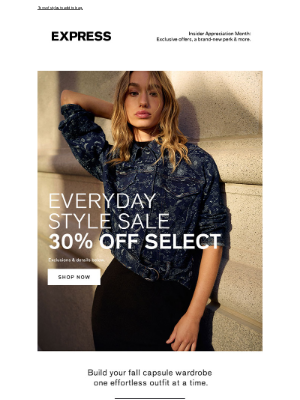 Express - 30% off select @ the Everyday Style Sale