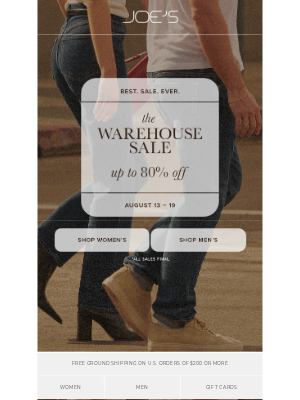 Joe's Jeans - Up To 80% OFF | The Warehouse Sale