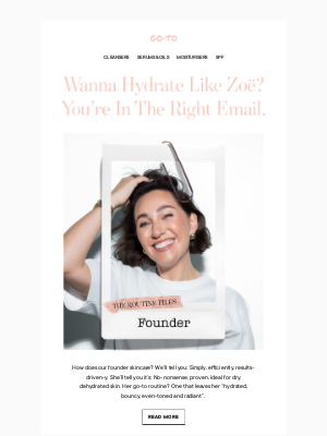 Go-To Skin Care - Zoë’s Hydrate-y No-Nonsense Routine.