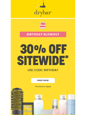 Drybar - ENDING SOON: 30% off sitewide ⏰