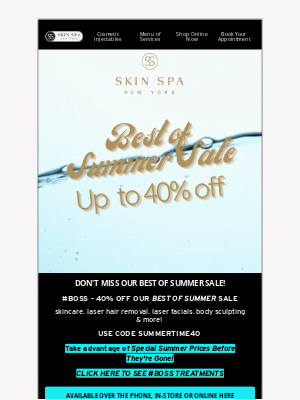 Skin Spa New York - CLIENTS ❤️ #BOSS! UP TO 40% OFF!
