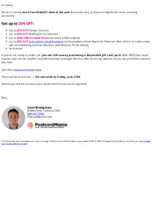 PostcardMania - Your approved discounts - valid through 6/27