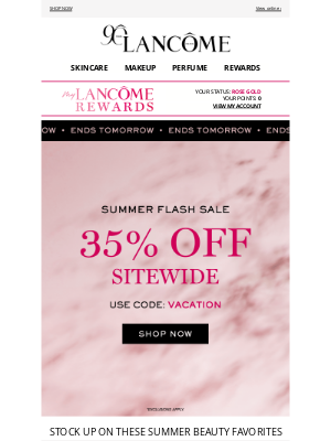 Lancome - Tick Tock! 35% Off + Free Gift Ends Soon!