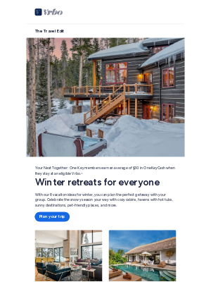 VRBO - 8 vacation ideas for winter