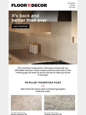 Travertine is back! Explore its rise and popular picks