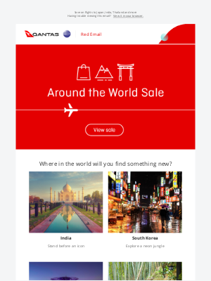 Qantas (AU) - 🌏 Around the World Sale: new destinations added 🌄