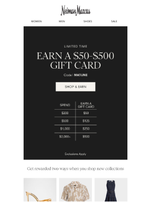 Neiman Marcus - Your $50–$500 gift card is here