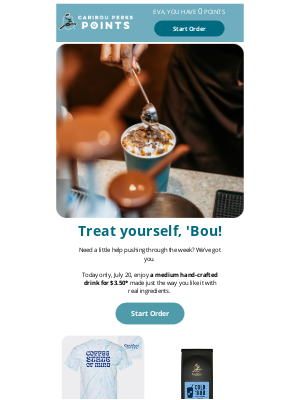 Caribou Coffee - Midweek treat: $3.50 medium drink