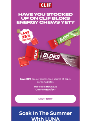 Clif Bar & Co. - Don't Miss Out on 25% Off CLIF BLOKS Energy Chews