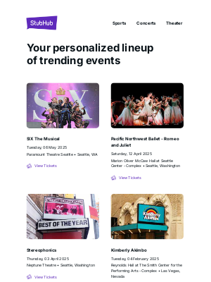 StubHub - Your event lineup