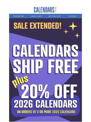 Calendars - Extended‼️ Free shipping & 20% off