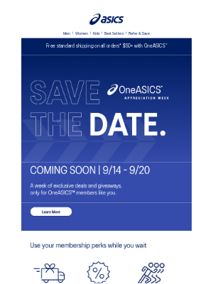 ASICS - timothy, your big week is almost here.