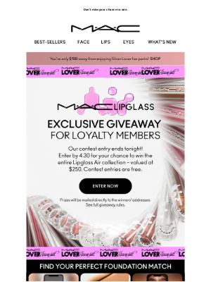 MAC Cosmetics - ENDS TONIGHT: Open to enter our Lipglass Air giveaway! 🚨