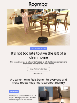 iRobot - Final days to shop our Mother's Day Sale