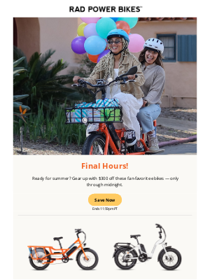 Rad Power Bikes - Only Until Midnight ⚡⏳ Take $300 Off Your New Ride