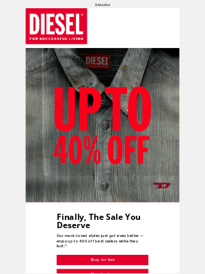 Diesel - Up to 40% off Most-Loved Styles
