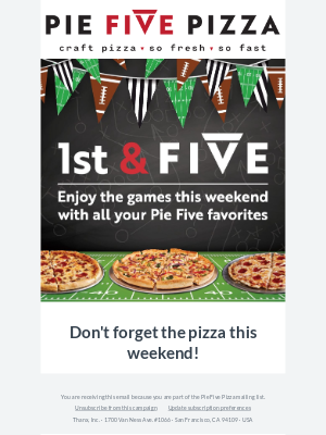 Pie Five Pizza - A perfect weekend for pizza!