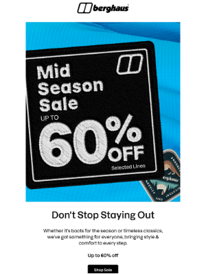 Berghaus (United Kingdom) - Mid Season Sale: Up to 60% Off Across Collections