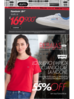 Dafiti (Colombia) - ¡Alerta! ⏰ Reebok a $169.900