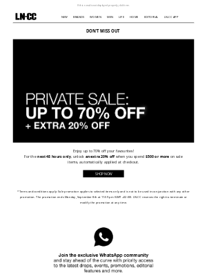 LN-CC - Final 48 Hours: Extra 20% Off
