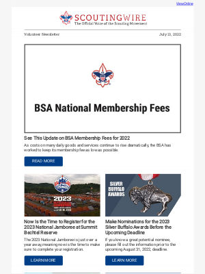 Boy Scouts of America - Update on BSA Membership Fees