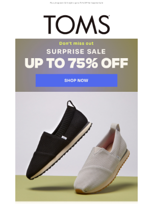 TOMS - Styles under $40 ends tomorrow!