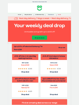 AO (United Kingdom) - 🚨 DEALS OF THE WEEK | Up to 20% off Samsung TVs 🚨